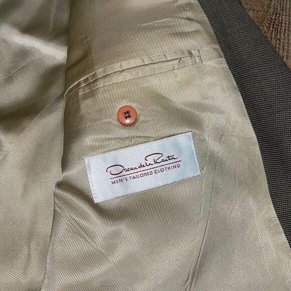 Oscar de la renta mens suit jacket coat 48L - Picture 10 of 13